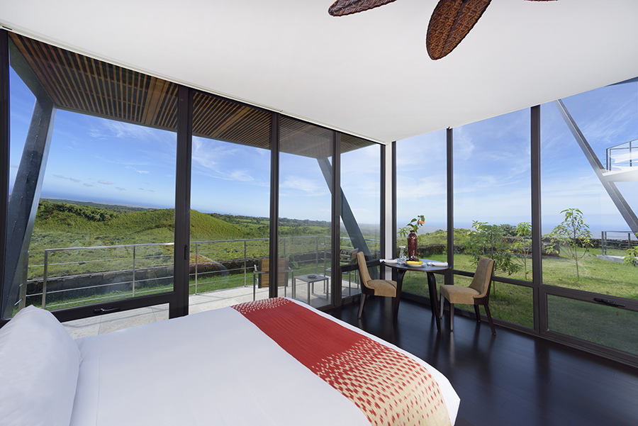 Incredible views from your bedroom at Pikaia Lodge, the perfect setting for a luxury galapagos honeymoon