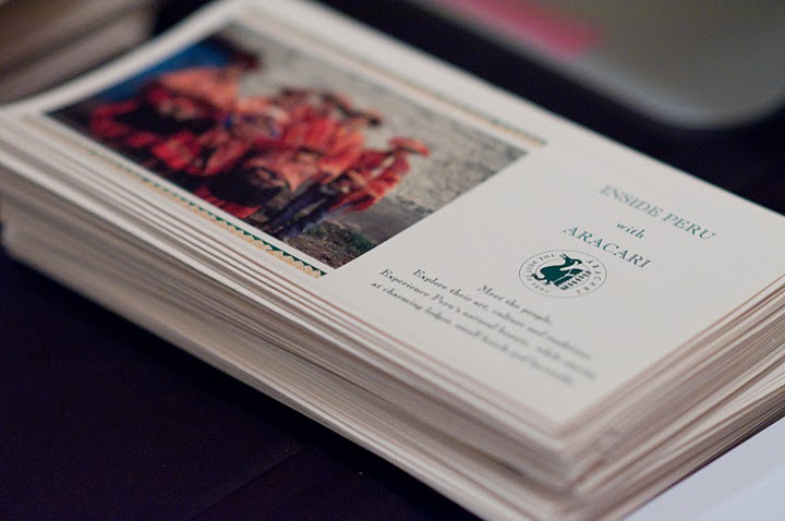 Aracari Brochure, Singapore Event, Luxury Travel In Peru Discovery of the Senses; Singapore learns about Aracari and luxury travel in Peru at high profile event, Aracari Travel
