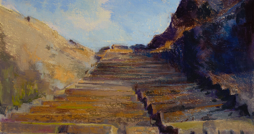 A Pastel Painting from Ollantaytambo, Peru, Aracari Travel