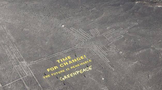 Greenpeace Displays Environmental Message Near Nazca Lines Peru, Aracari Travel