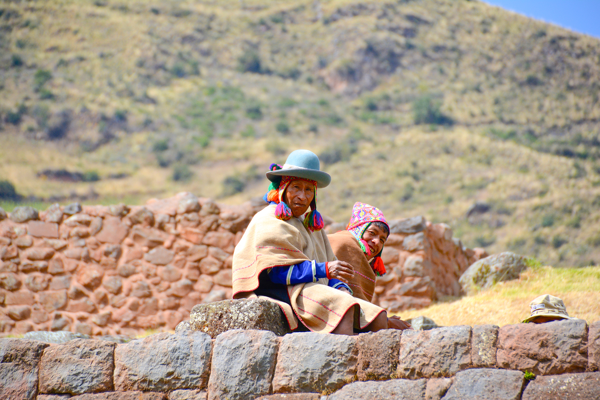 Andean couple sitting