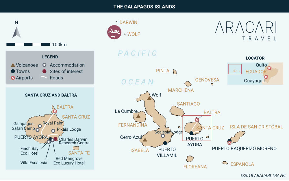 Galapagos Map Aracari