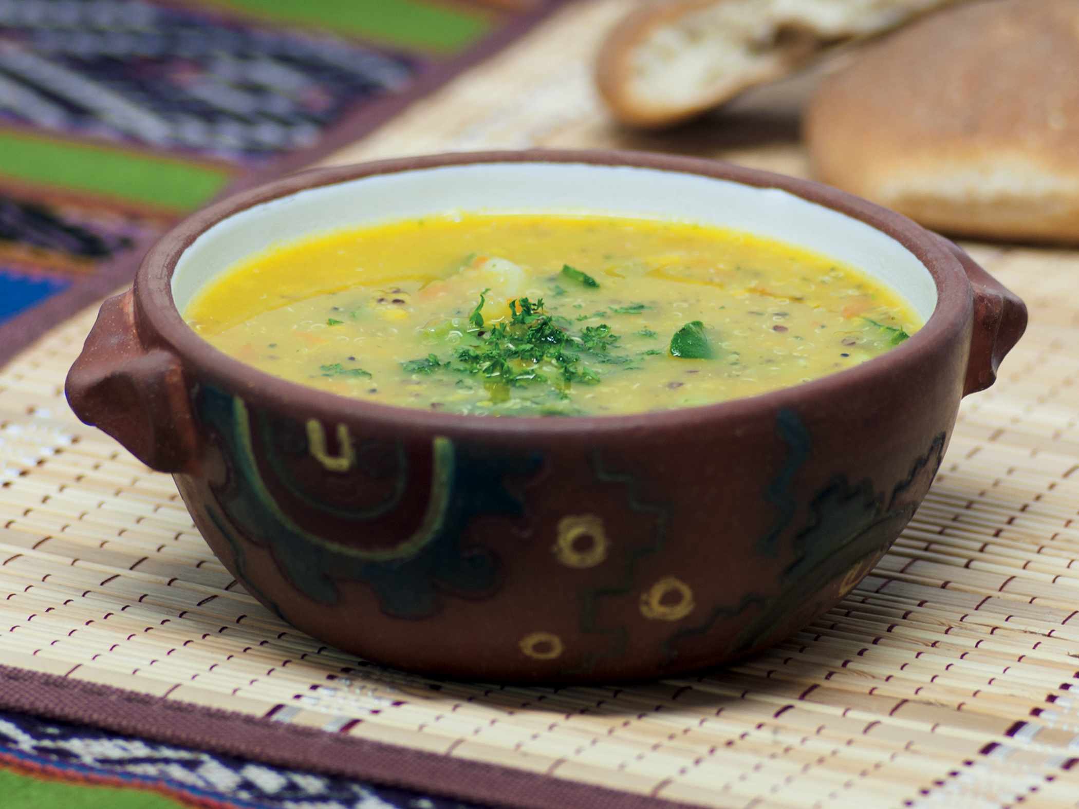 Bowl of quinoa soup